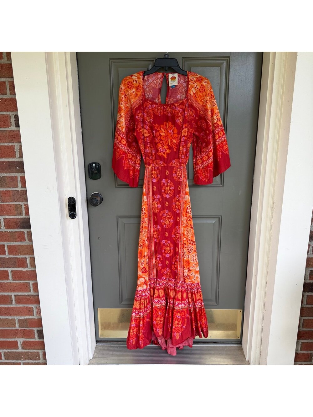 FARM Rio for Anthropologie Cumbuco Paisley Cutout Maxi Dress Size M